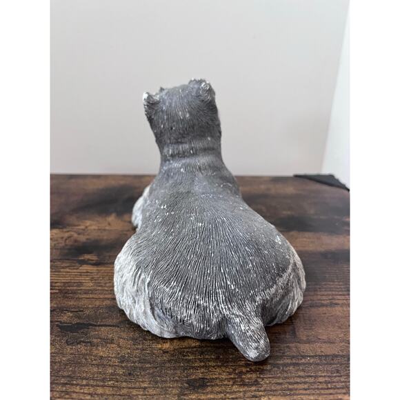 Vintage 1982 Small Sandicast Schnauzer Dog Sculpture, Laying - Picture 4 of 13